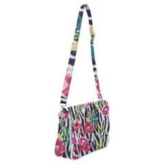 Seamless Flower Patterns Vector 01 Shoulder Bag With Back Zipper