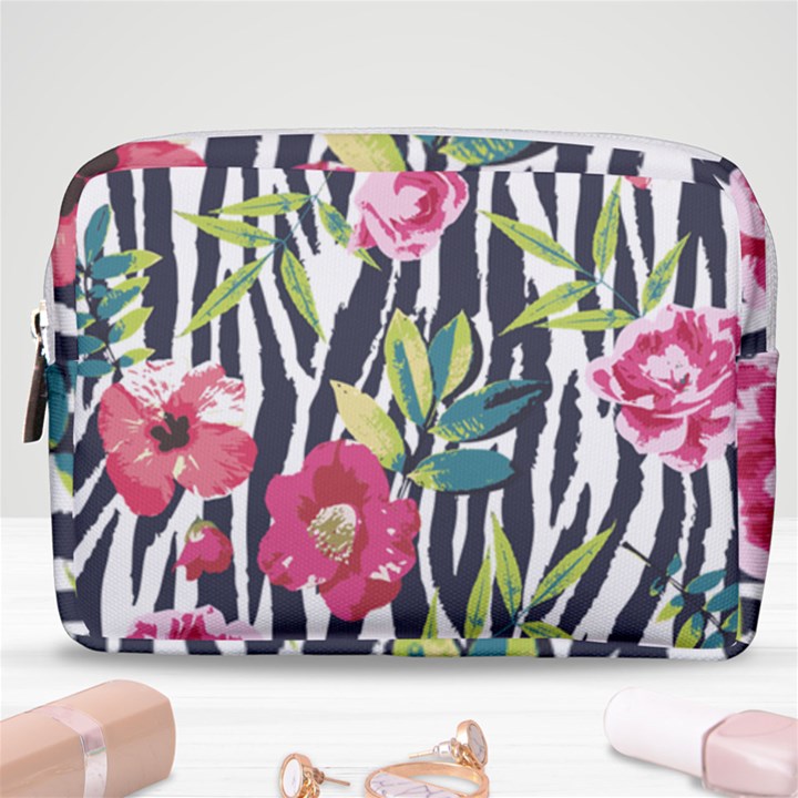 Seamless Flower Patterns Vector 01 Make Up Pouch (Medium)