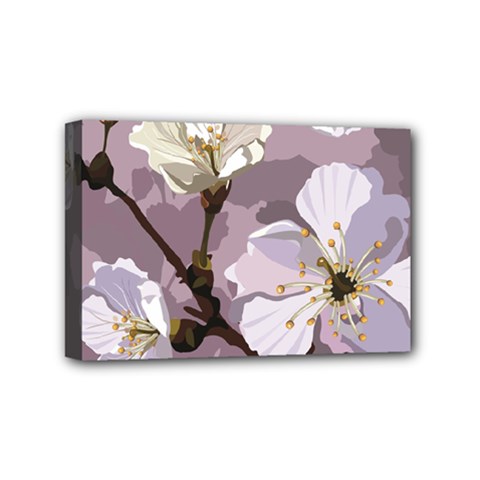 Peach Blossom Seamless Pattern Vector Mini Canvas 6  X 4  (stretched) by Sobalvarro