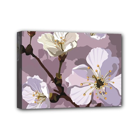 Peach Blossom Seamless Pattern Vector Mini Canvas 7  X 5  (stretched) by Sobalvarro