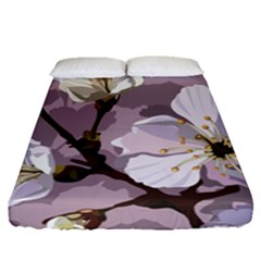 Peach Blossom Seamless Pattern Vector Fitted Sheet (queen Size) by Sobalvarro