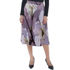 Peach Blossom Seamless Pattern Vector Classic Velour Midi Skirt  by Sobalvarro