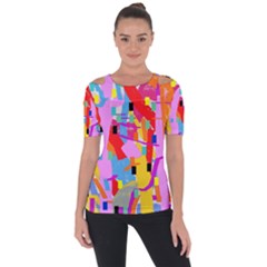 Confetti Nights 2a Shoulder Cut Out Short Sleeve Top