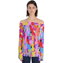 Confetti Nights 2a Off Shoulder Long Sleeve Top