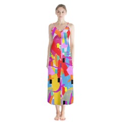 Confetti Nights 2a Button Up Chiffon Maxi Dress