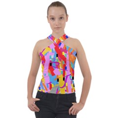 Confetti Nights 2a Cross Neck Velour Top