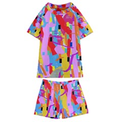 Confetti Nights 2a Kids  Swim Tee And Shorts Set