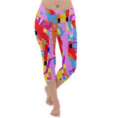 Confetti Nights 2a Lightweight Velour Capri Yoga Leggings