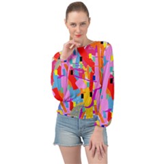 Confetti Nights 2a Banded Bottom Chiffon Top