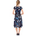 Birds In The Nature Cap Sleeve Front Wrap Midi Dress View2