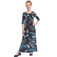 Birds In The Nature Kids  Quarter Sleeve Maxi Dress by Sobalvarro