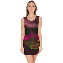 Fractal Abstract Colorful Floral Bodycon Dress by Pakrebo