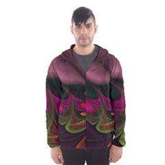 Fractal Abstract Colorful Floral Men s Hooded Windbreaker by Pakrebo