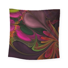 Fractal Abstract Colorful Floral Square Tapestry (small) by Pakrebo