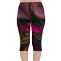 Fractal Abstract Colorful Floral Velvet Capri Leggings  View2