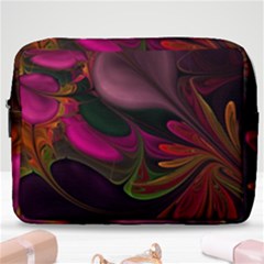 Fractal Abstract Colorful Floral Make Up Pouch (large) by Pakrebo