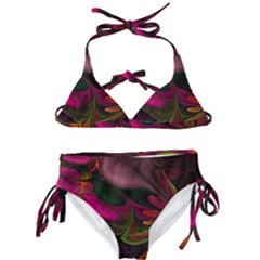 Fractal Abstract Colorful Floral Kids  Classic Bikini Set by Pakrebo