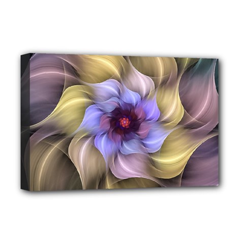 Fractal Flower Petals Colorful Deluxe Canvas 18  X 12  (stretched) by Pakrebo