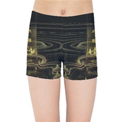 Fractal City Geometry Lights Night Kids  Sports Shorts by Pakrebo