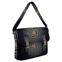 Fractal Mandala Feathers Grey Buckle Messenger Bag by Pakrebo