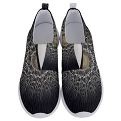 Fractal Mandala Feathers Grey No Lace Lightweight Shoes by Pakrebo