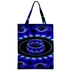 Fractal Blue Sphere 3d Pattern Zipper Classic Tote Bag by Pakrebo