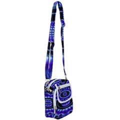 Fractal Blue Sphere 3d Pattern Shoulder Strap Belt Bag by Pakrebo