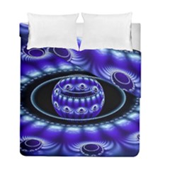 Fractal Blue Sphere 3d Pattern Duvet Cover Double Side (full/ Double Size) by Pakrebo