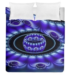 Fractal Blue Sphere 3d Pattern Duvet Cover Double Side (queen Size) by Pakrebo