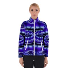 Fractal Blue Sphere 3d Pattern Winter Jacket by Pakrebo