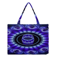 Fractal Blue Sphere 3d Pattern Medium Tote Bag by Pakrebo