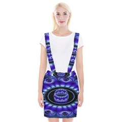 Fractal Blue Sphere 3d Pattern Braces Suspender Skirt by Pakrebo