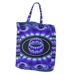 Fractal Blue Sphere 3d Pattern Giant Grocery Tote by Pakrebo