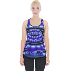 Fractal Blue Sphere 3d Pattern Piece Up Tank Top by Pakrebo