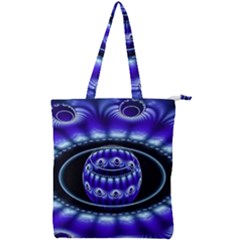 Fractal Blue Sphere 3d Pattern Double Zip Up Tote Bag by Pakrebo