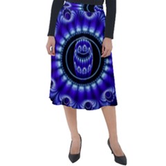 Fractal Blue Sphere 3d Pattern Classic Velour Midi Skirt  by Pakrebo