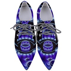 Fractal Blue Sphere 3d Pattern Pointed Oxford Shoes