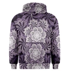 Fractal Floral Striped Lavender Men s Pullover Hoodie by Pakrebo