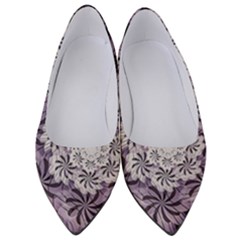 Fractal Floral Striped Lavender Women s Low Heels by Pakrebo