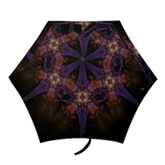 Fractal Cross Blue Geometric Mini Folding Umbrellas by Pakrebo