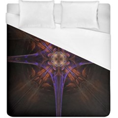 Fractal Cross Blue Geometric Duvet Cover (King Size)