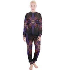 Fractal Cross Blue Geometric Women s Lounge Set