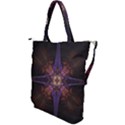 Fractal Cross Blue Geometric Shoulder Tote Bag View2