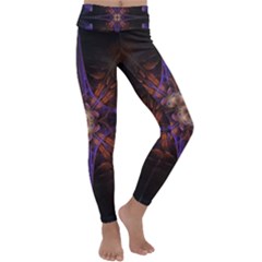 Fractal Cross Blue Geometric Kids  Lightweight Velour Classic Yoga Leggings