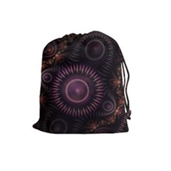 Fractal Gears Steampunk Gearwheel Drawstring Pouch (large) by Pakrebo