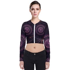 Fractal Gears Steampunk Gearwheel Long Sleeve Zip Up Bomber Jacket by Pakrebo