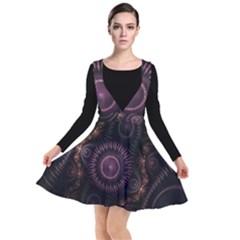 Fractal Gears Steampunk Gearwheel Plunge Pinafore Dress