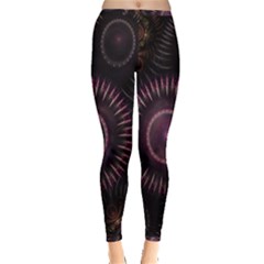 Fractal Gears Steampunk Gearwheel Inside Out Leggings by Pakrebo