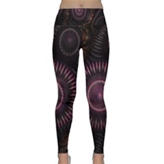 Fractal Gears Steampunk Gearwheel Lightweight Velour Classic Yoga Leggings by Pakrebo