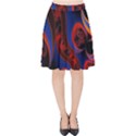 Fractal Abstract Pattern Circles Velvet High Waist Skirt View1